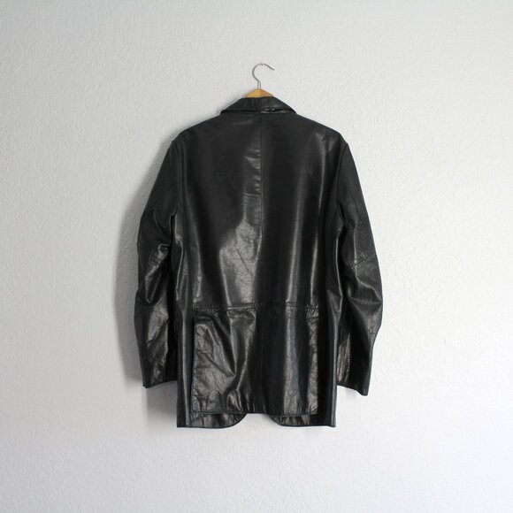 Kuhlman Genuine Leather Black Jacket paisley lining Men Size 3 / M - Picture 3 of 10